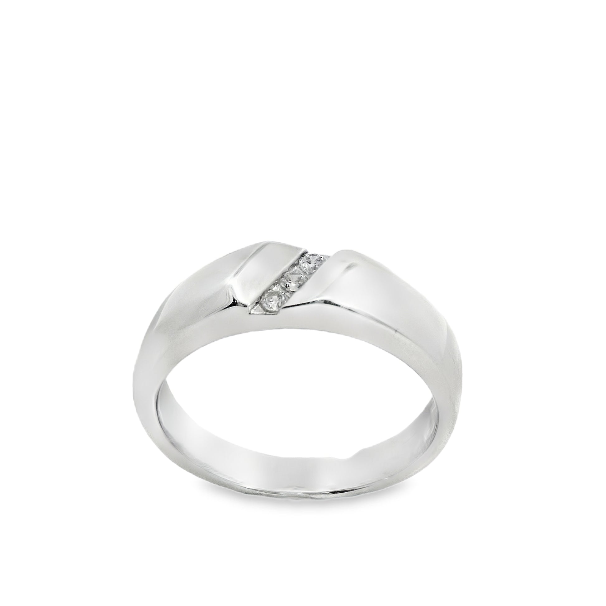 Suspiria Men Wedding Band 925 with 3 CZ in the Center | Suspiria | Luby 