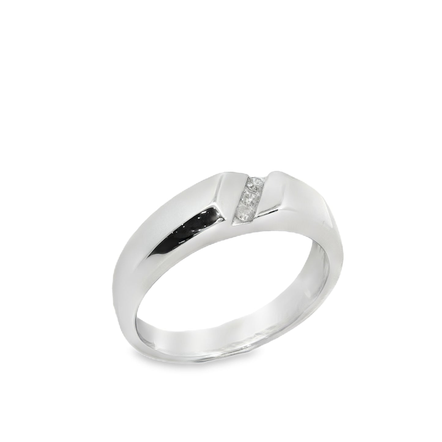 Suspiria Men Wedding Band 925 with 3 CZ in the Center | Suspiria | Luby 
