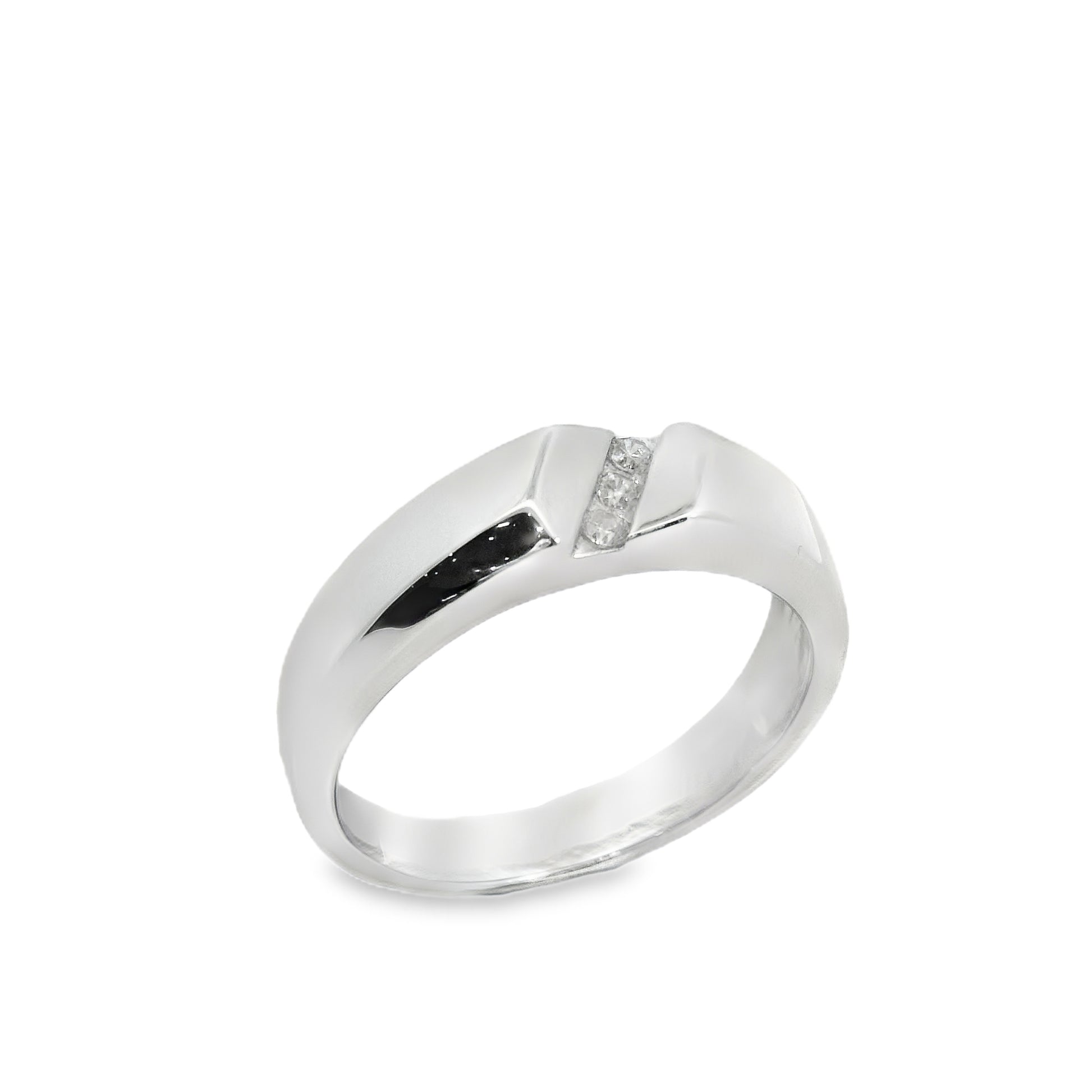 Suspiria Men Wedding Band 925 with 3 CZ in the Center | Suspiria | Luby 