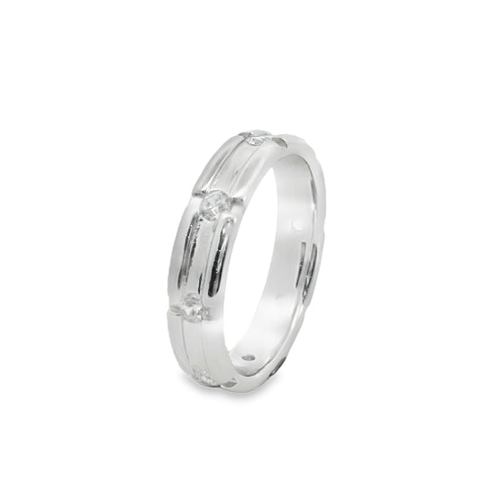 Suspiria Wedding Band 925 Mens Seven CZ Ring | Suspiria | Luby 