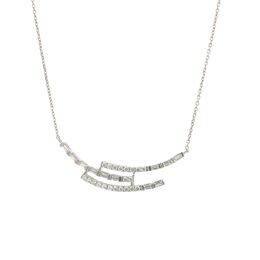 Suspiria 925 3 Lines Round and Baguette Stones