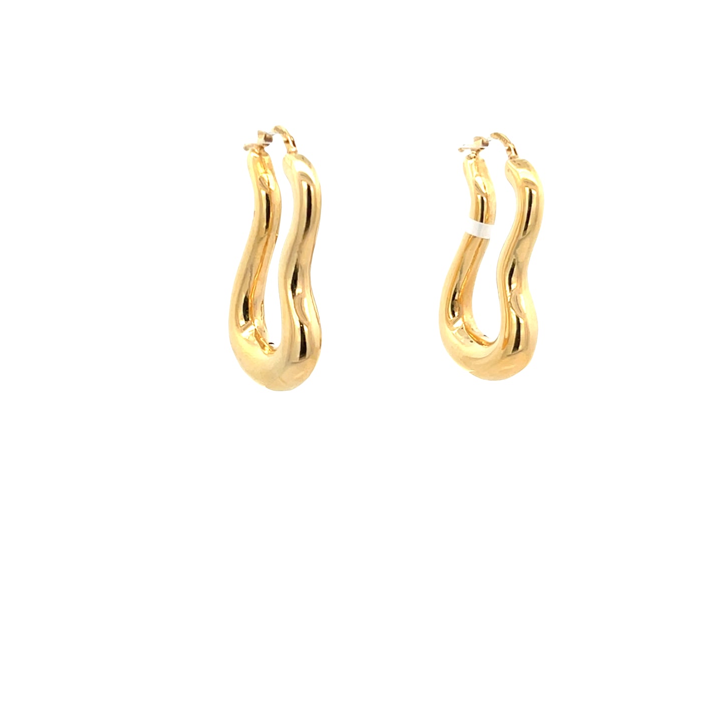 14K Gold Bold Curve Hoops Earrings