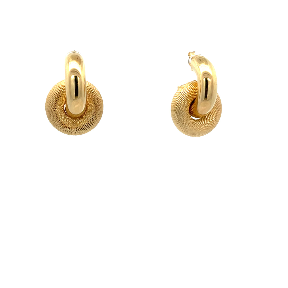 14K Gold Double Matte Earrings | Luby Gold Collection | Luby 