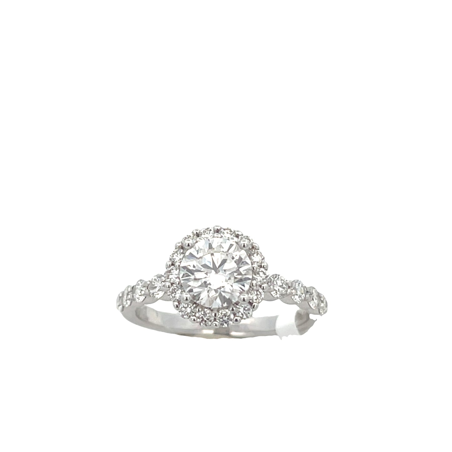 Simon G 18KWG Diamond Engagement Round Shape Ring