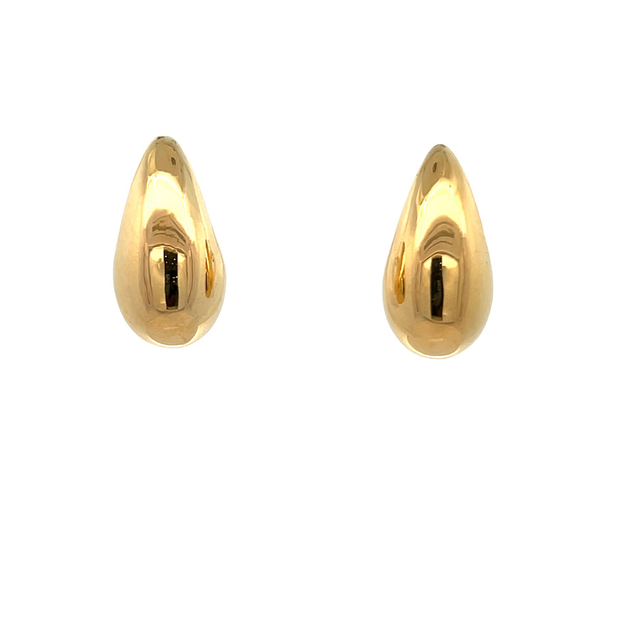 14K Gold Teardrop Chunky Earrings