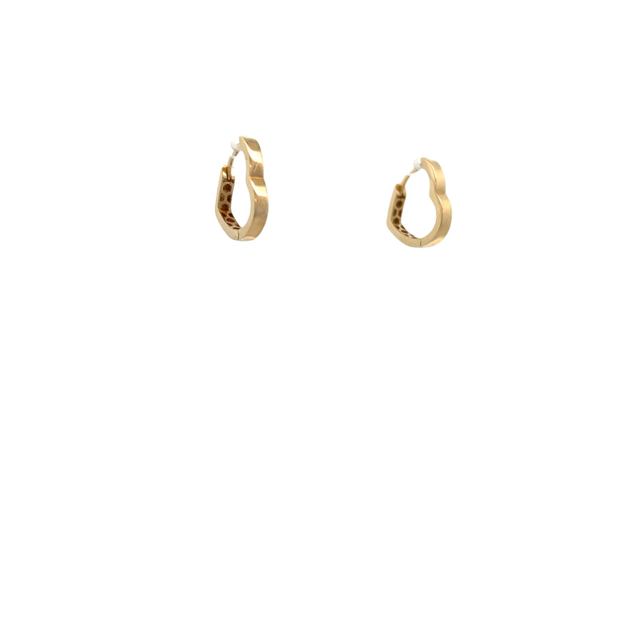 14K Gold Open Heart Hoops