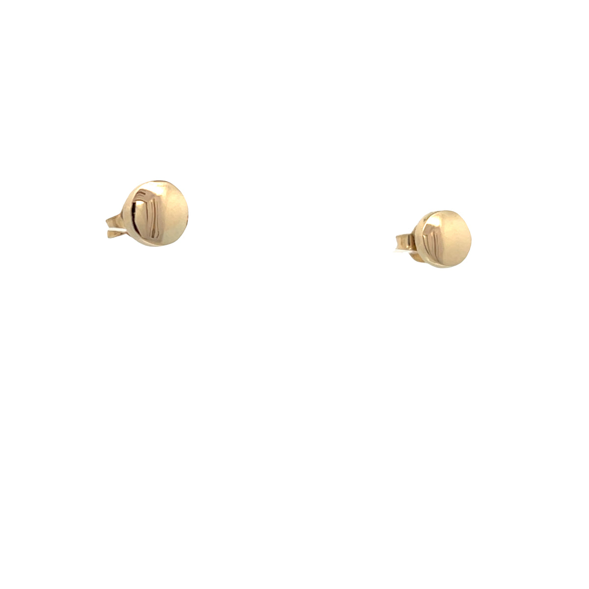 14K Gold Round Flat Stud  Earrings | Luby Gold Collection | Luby 
