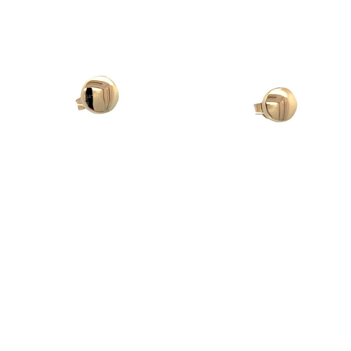 14K Gold Round Flat Stud  Earrings | Luby Gold Collection | Luby 