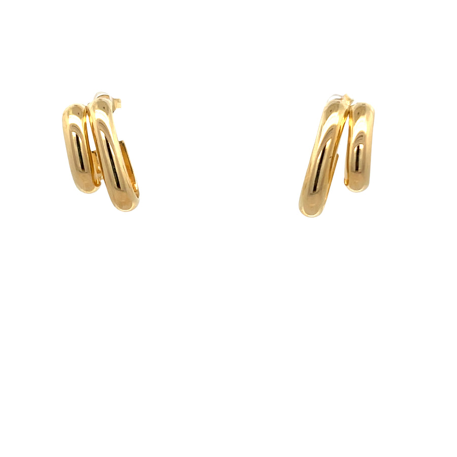 14K Gold Double Hoop Earring