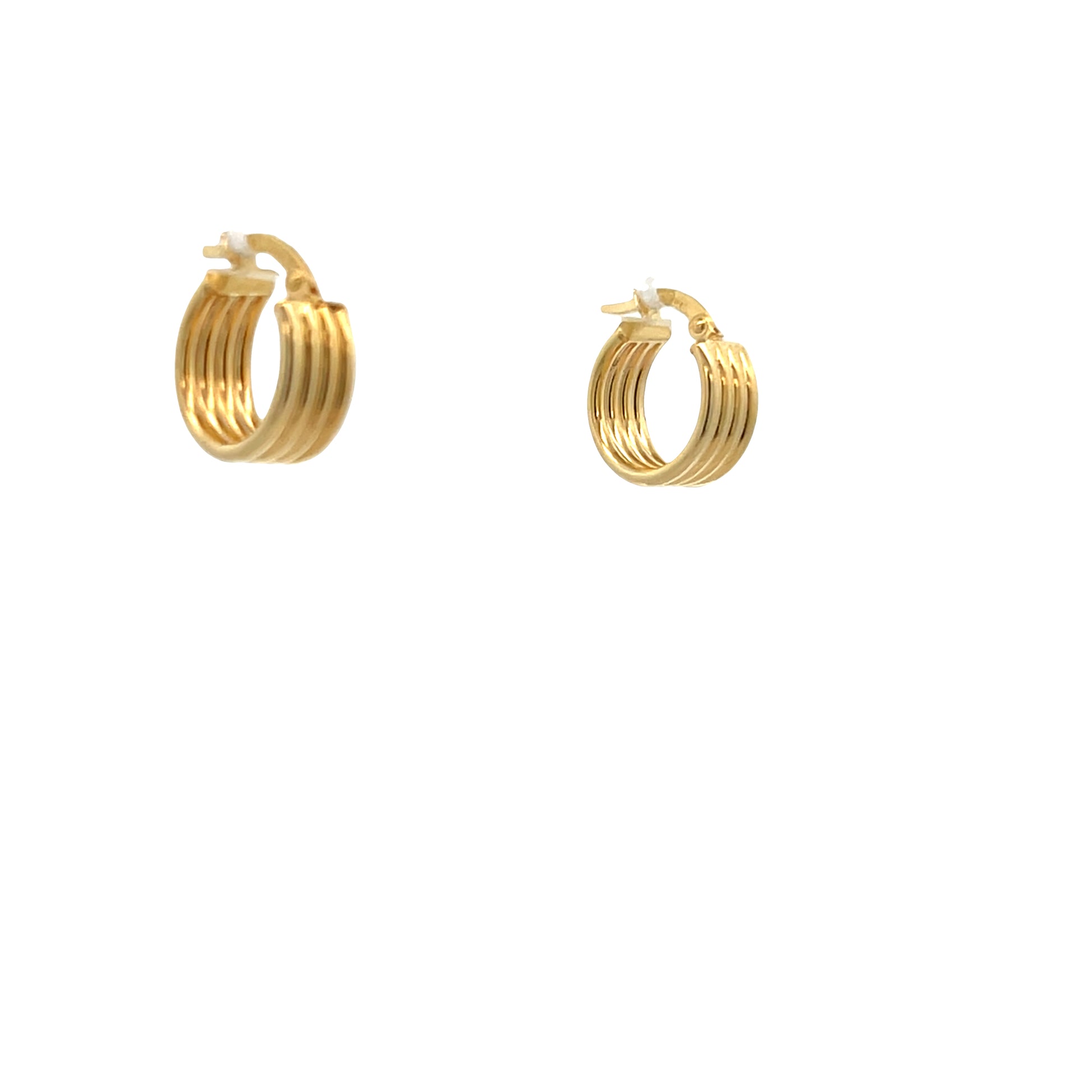 14K Gold Four Lines Hoops | Luby Gold Collection | Luby 