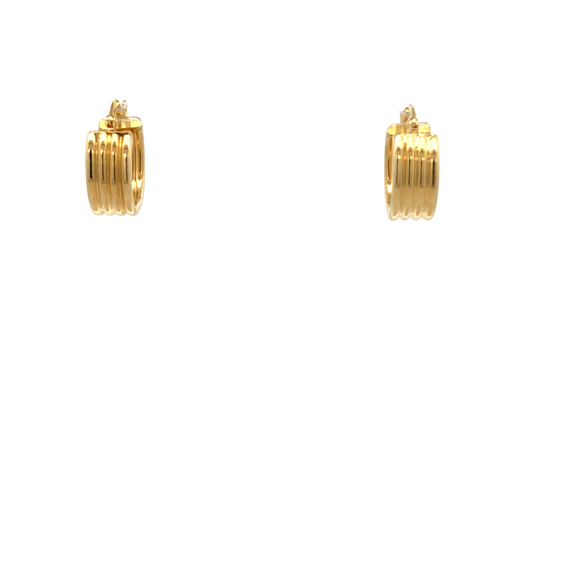 14K Gold Four Lines Hoops | Luby Gold Collection | Luby 