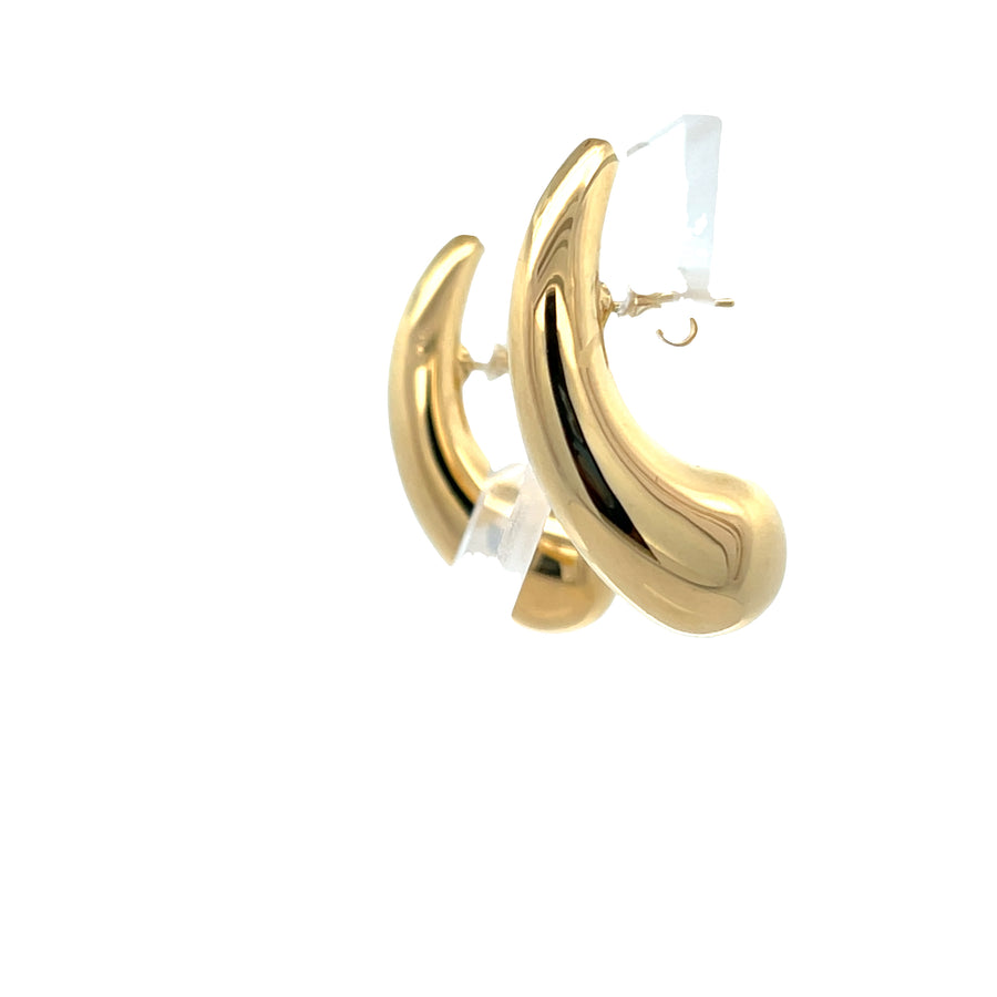 14k Gold Long Teardrop Earring