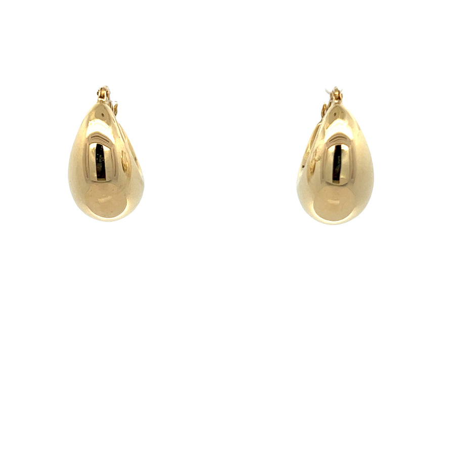 14K Gold Domed Puff Hoops