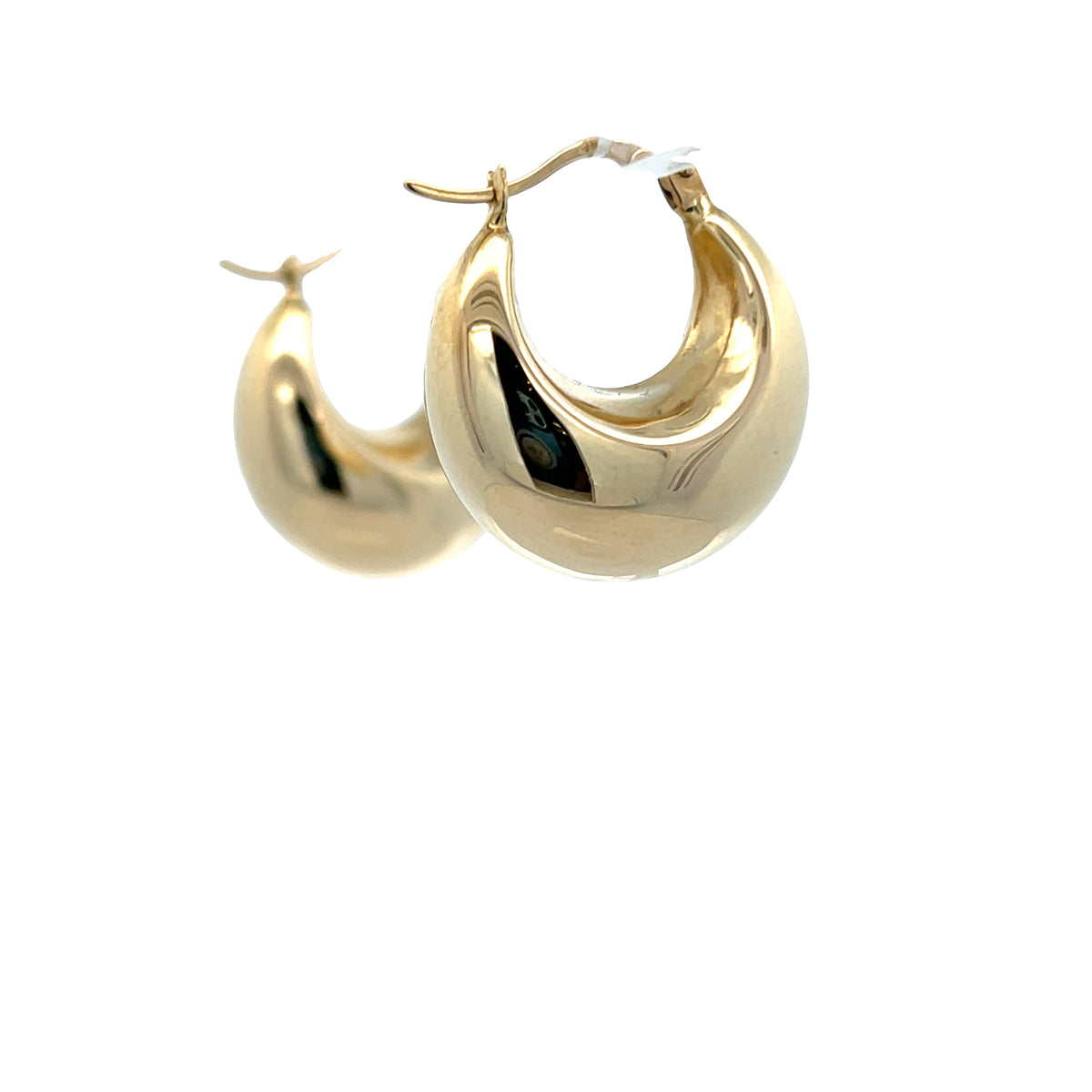 14K Gold Domed Puff Hoops | Luby Gold Collection | Luby 