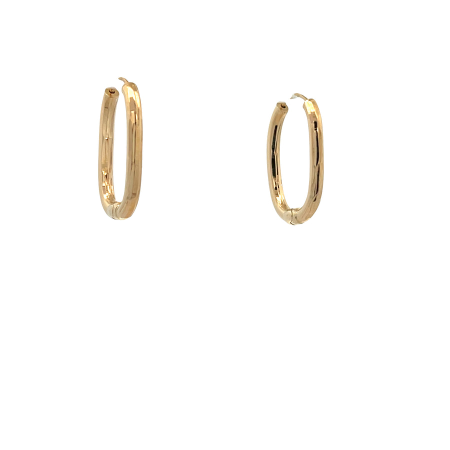 14K Gold Long Link Hoop