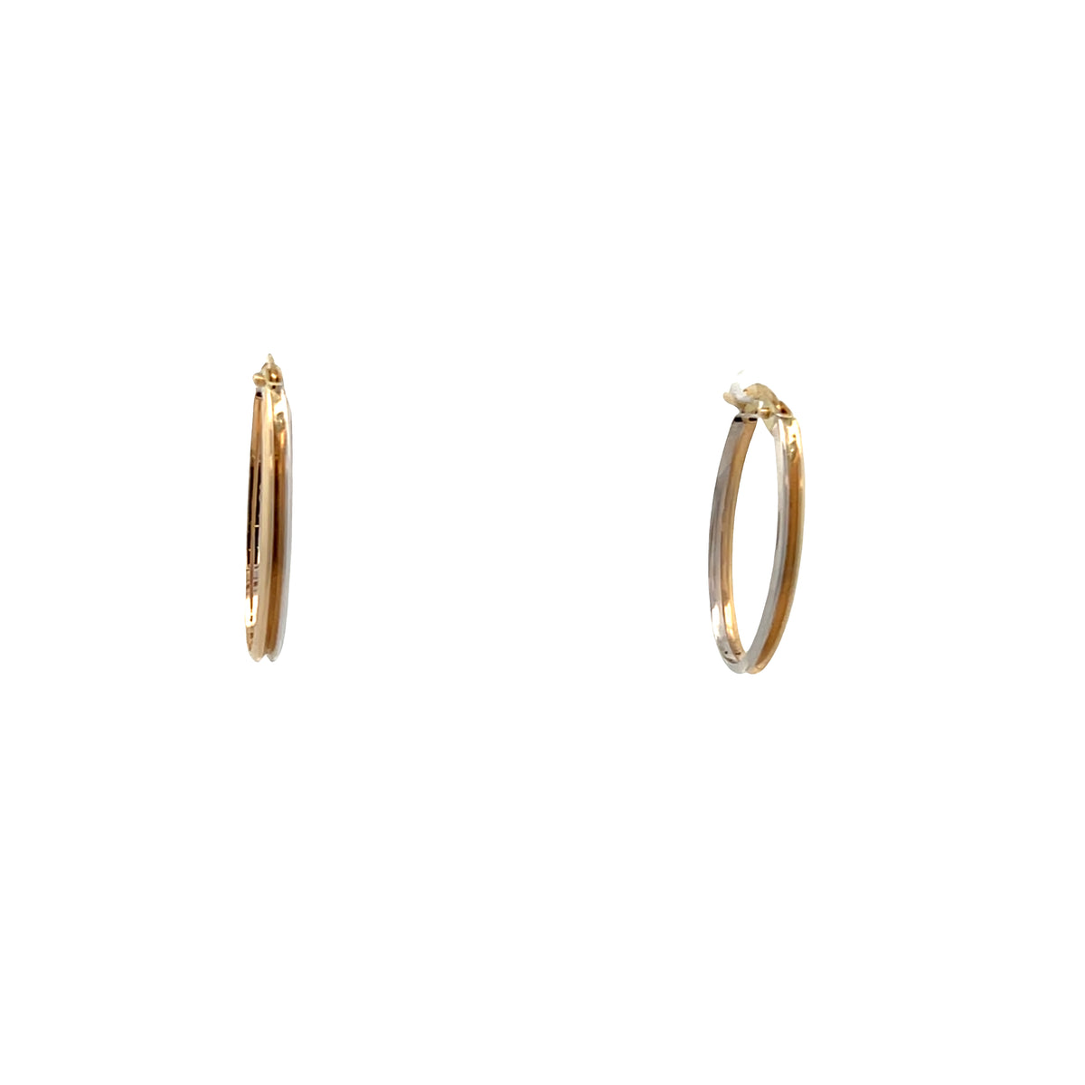 14K Gold Oval Two Tone Hoop | Luby Gold Collection | Luby 