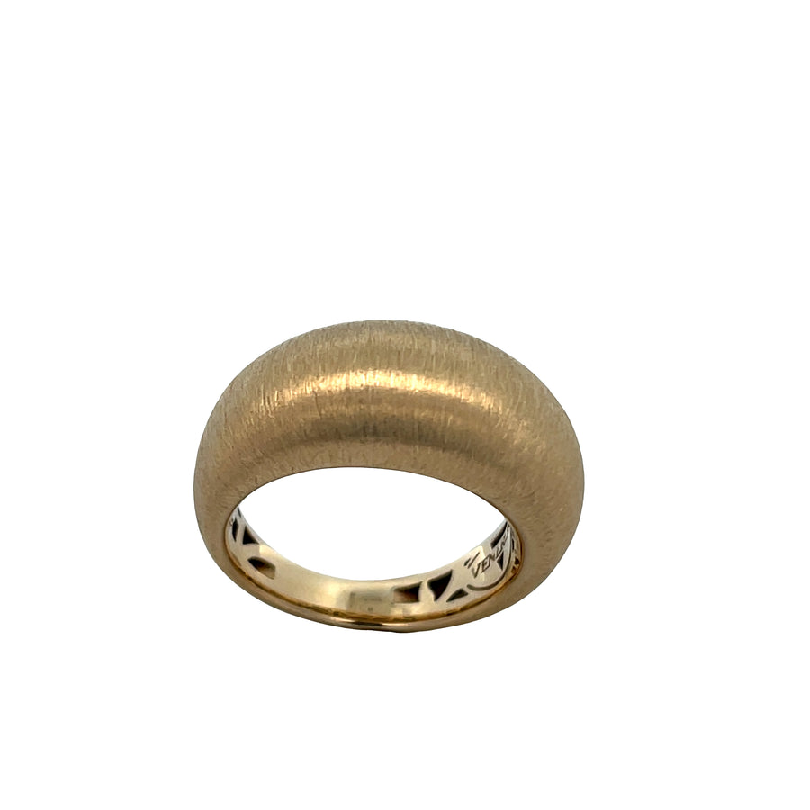 14K Gold Brushed Bold Ring