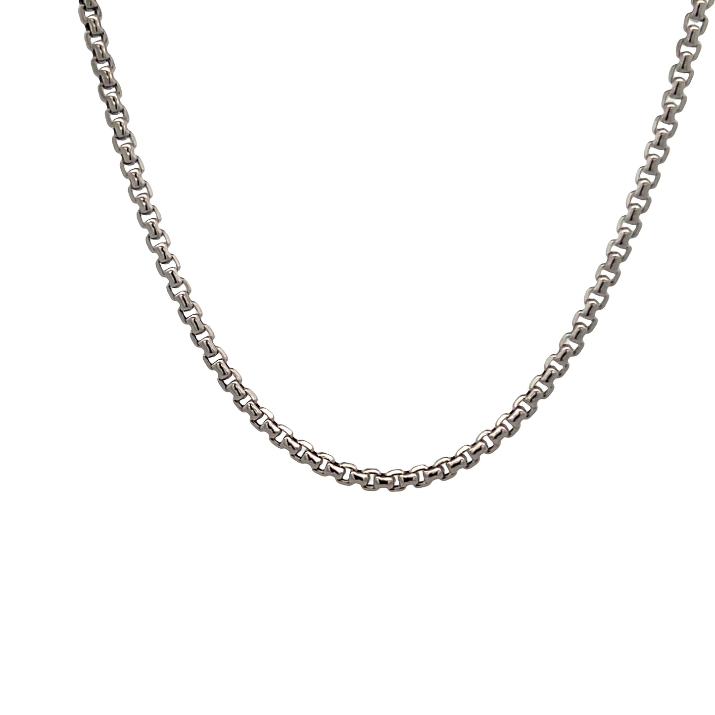 14K White Gold Box Chain