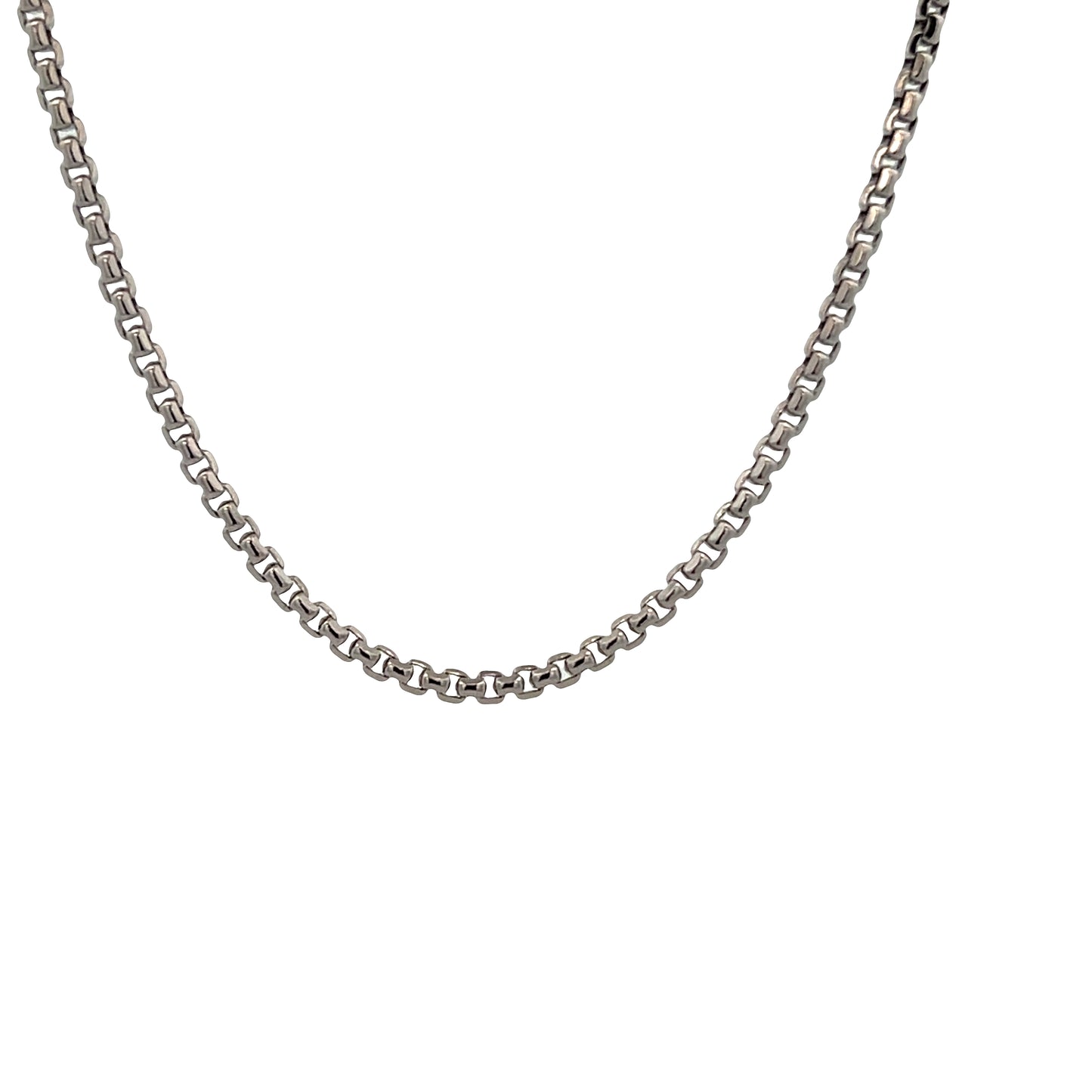 14K White Gold Box Chain