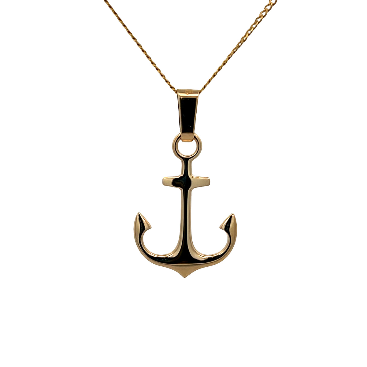 14K Gold Anchor Flat Pendant | Luby Gold Collection | Luby 