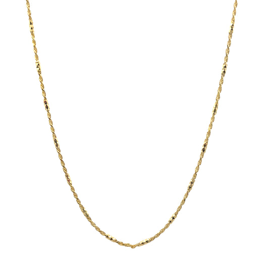 Rope Diamond Cut Chain Sterling Silver 9.25 Gold Plated
