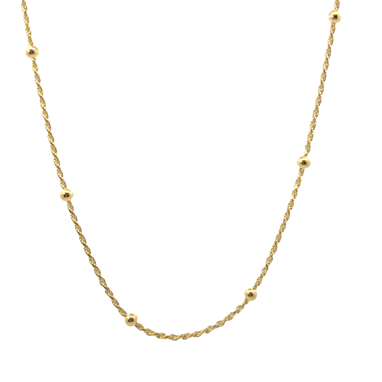 Rope with Ball Chain Sterling Silver 9.25 Gold Plated