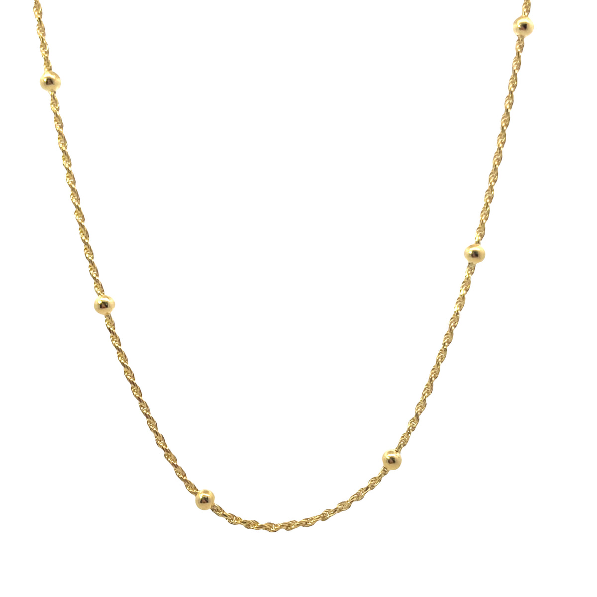 Rope with Ball Chain Sterling Silver 9.25 Gold Plated | Luna Cast Inc. | Luby 