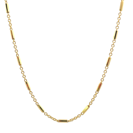 Barrel Cut Rolo Chain Sterling Silver 9.25 Gold Plated