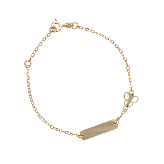 14K Gold Butterfly Open Baby Bracelet