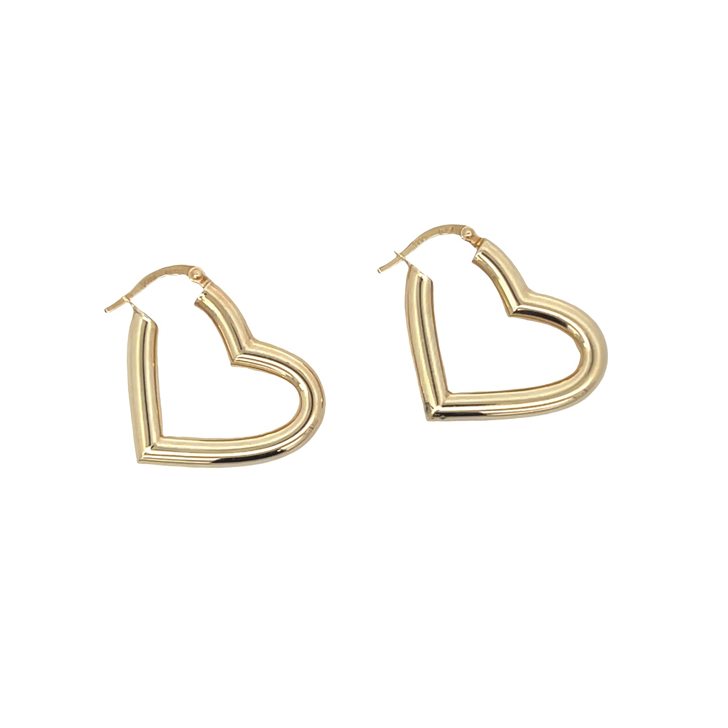14K Gold Open Hearts Hoops