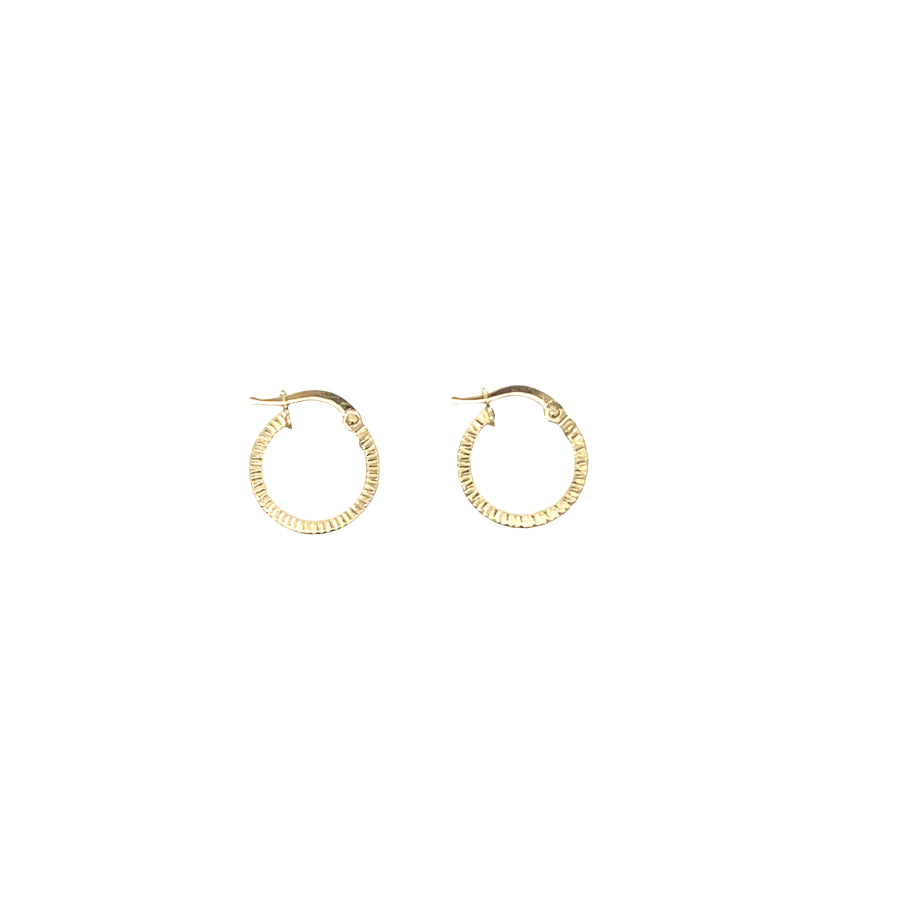 14K Gold Multi Lines Hoops