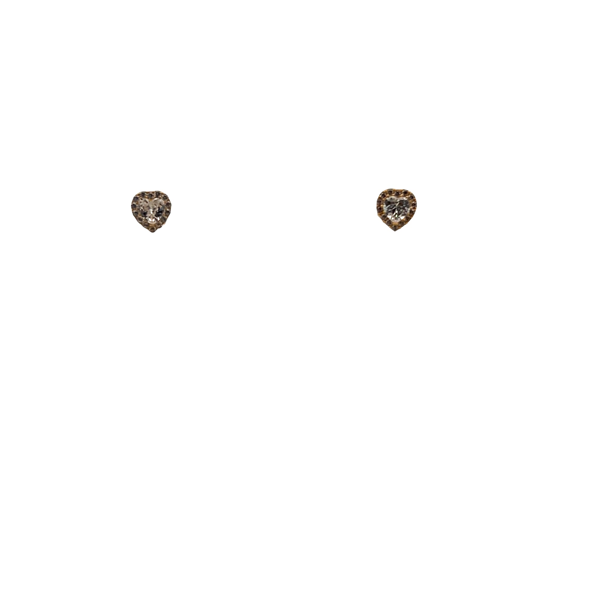 14K Gold Heart CZ Studs | Luby Gold Collection | Luby 