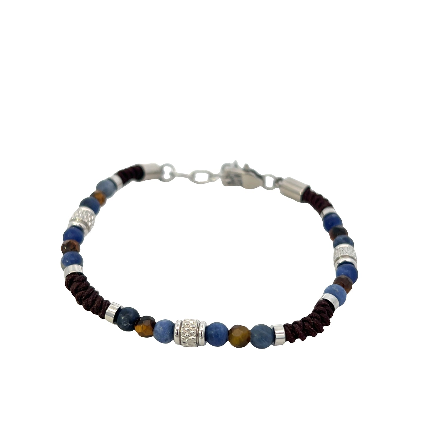 Hector By Marcelo Pane Brown Cord and Blue Stones | Hector by Marcello Pane | Luby 