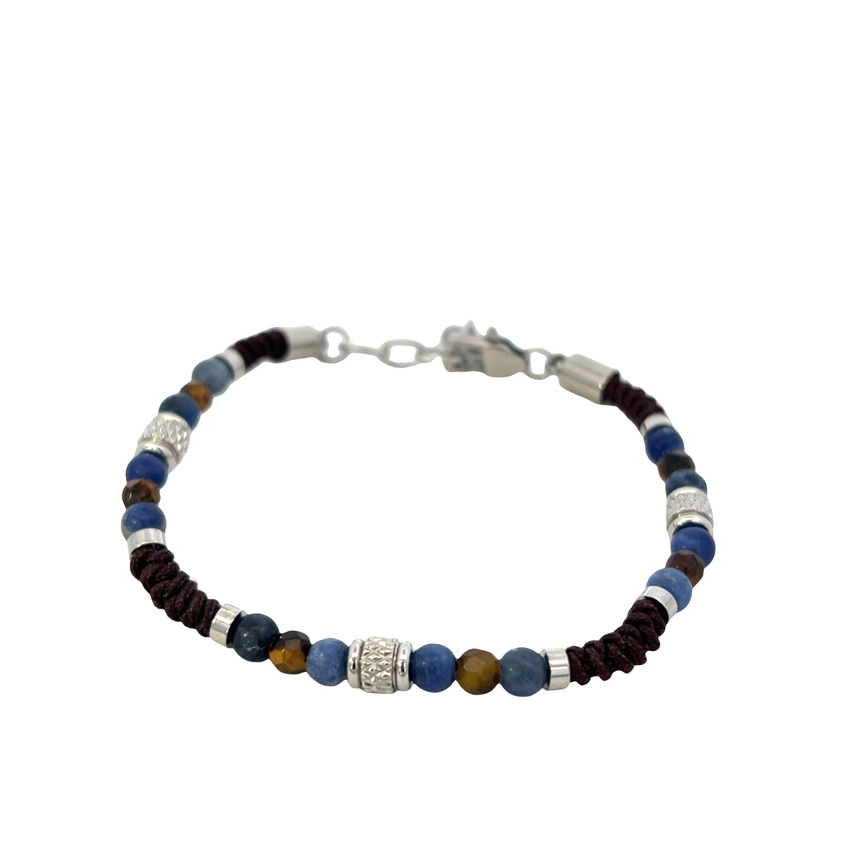 Hector By Marcelo Pane Brown Cord and Blue Stones | Hector by Marcello Pane | Luby 