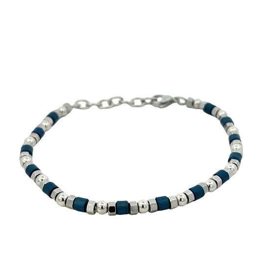 Hector By Marcelo Pane Blue & Steel Beads | Hector by Marcello Pane | Luby 