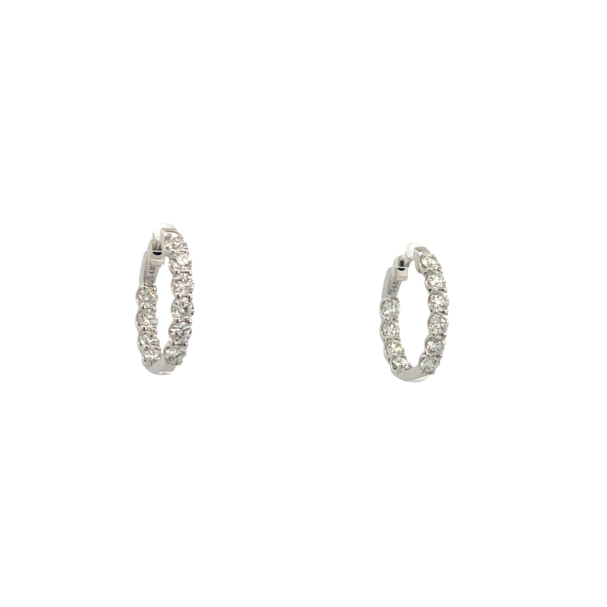 14K White Gold Inside-Out Lab Diamonds Earrings | Luby Diamond Collection | Luby 