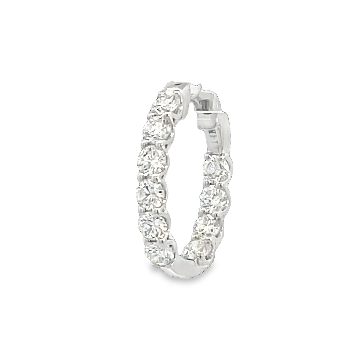 14K White Gold Inside-Out Lab Diamonds Earrings | Luby Diamond Collection | Luby 
