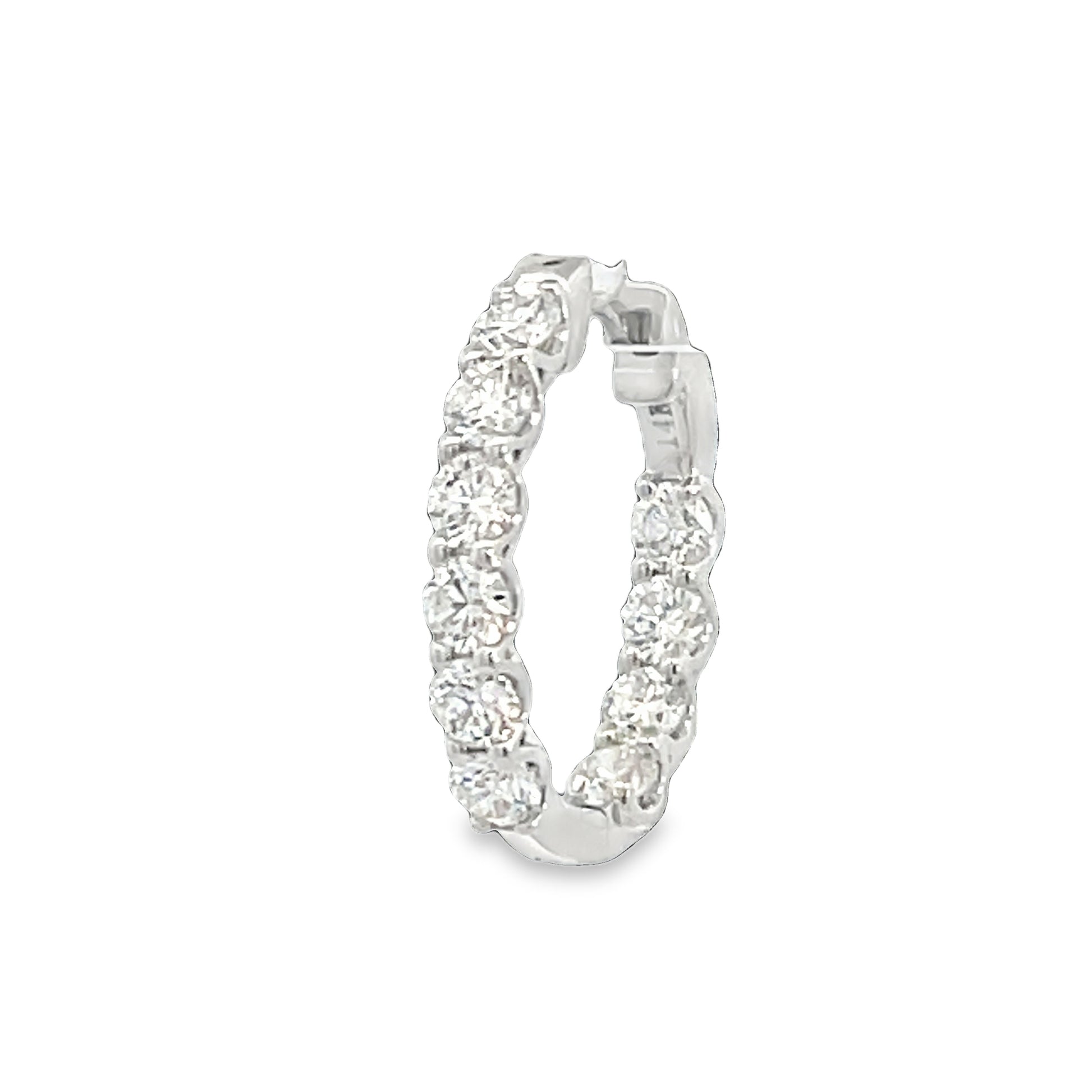 14K White Gold Inside-Out Lab Diamonds Earrings | Luby Diamond Collection | Luby 