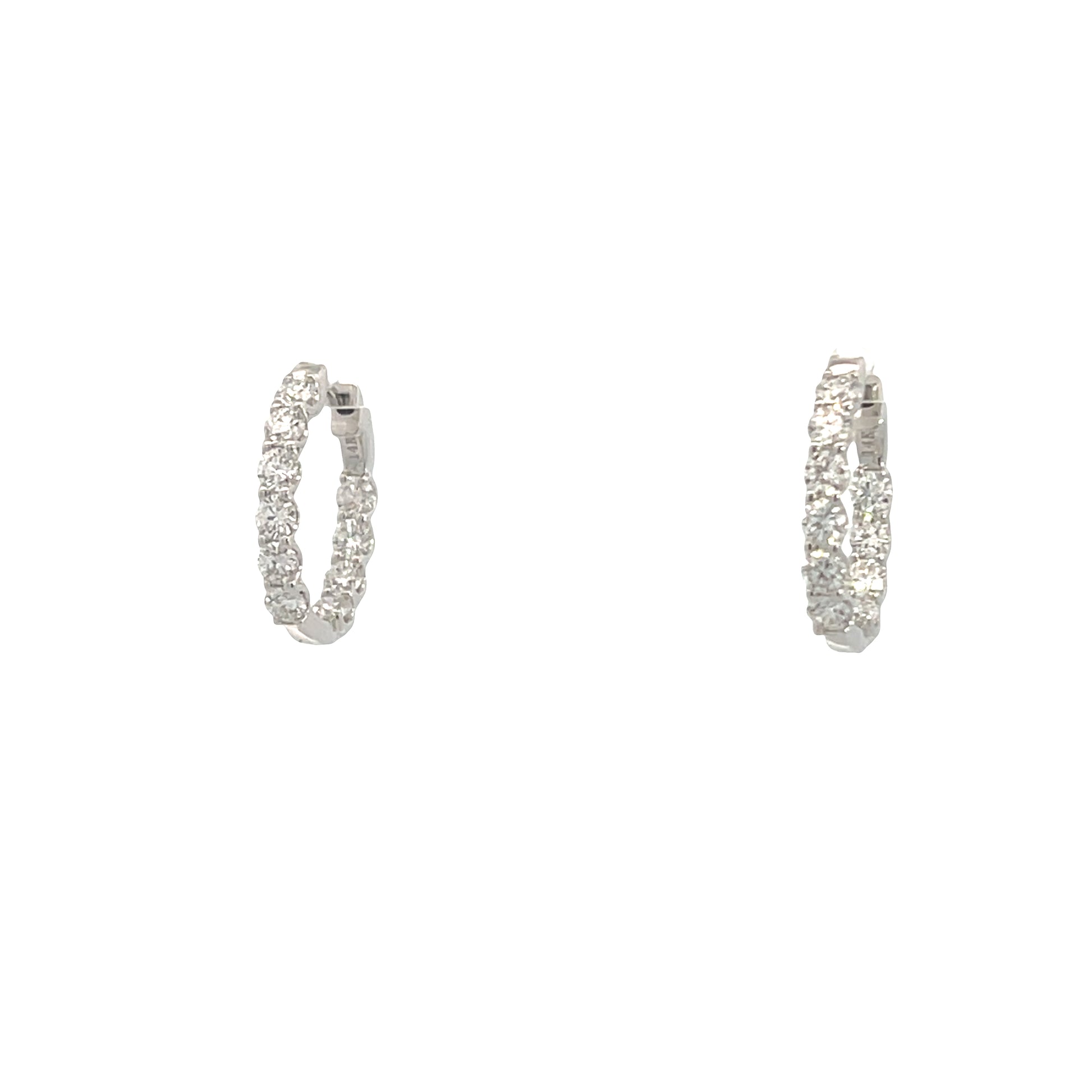 14K White Gold Inside-Out Lab Diamonds Earrings | Luby Diamond Collection | Luby 