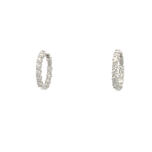 14K White Gold Inside-Out Lab Diamonds Earrings | Luby Diamond Collection | Luby 