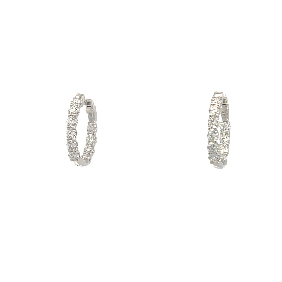 14K White Gold Inside-Out Lab Diamonds Earrings