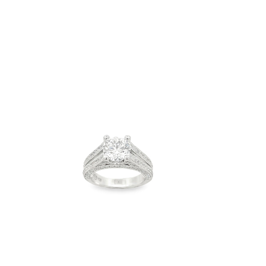 Suspiria Wedding Ring 925 Double Line Round Cut with CZ