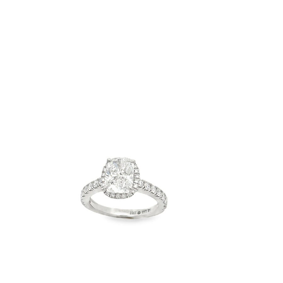 14K White Gold with Lab Diamond Radiante Cut Ring
