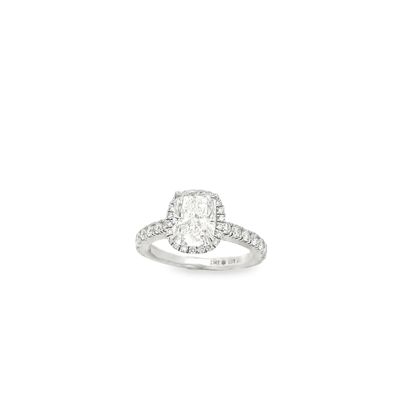 14K White Gold with Lab Diamond Radiante Cut Ring | Luby Diamond Collection | Luby 