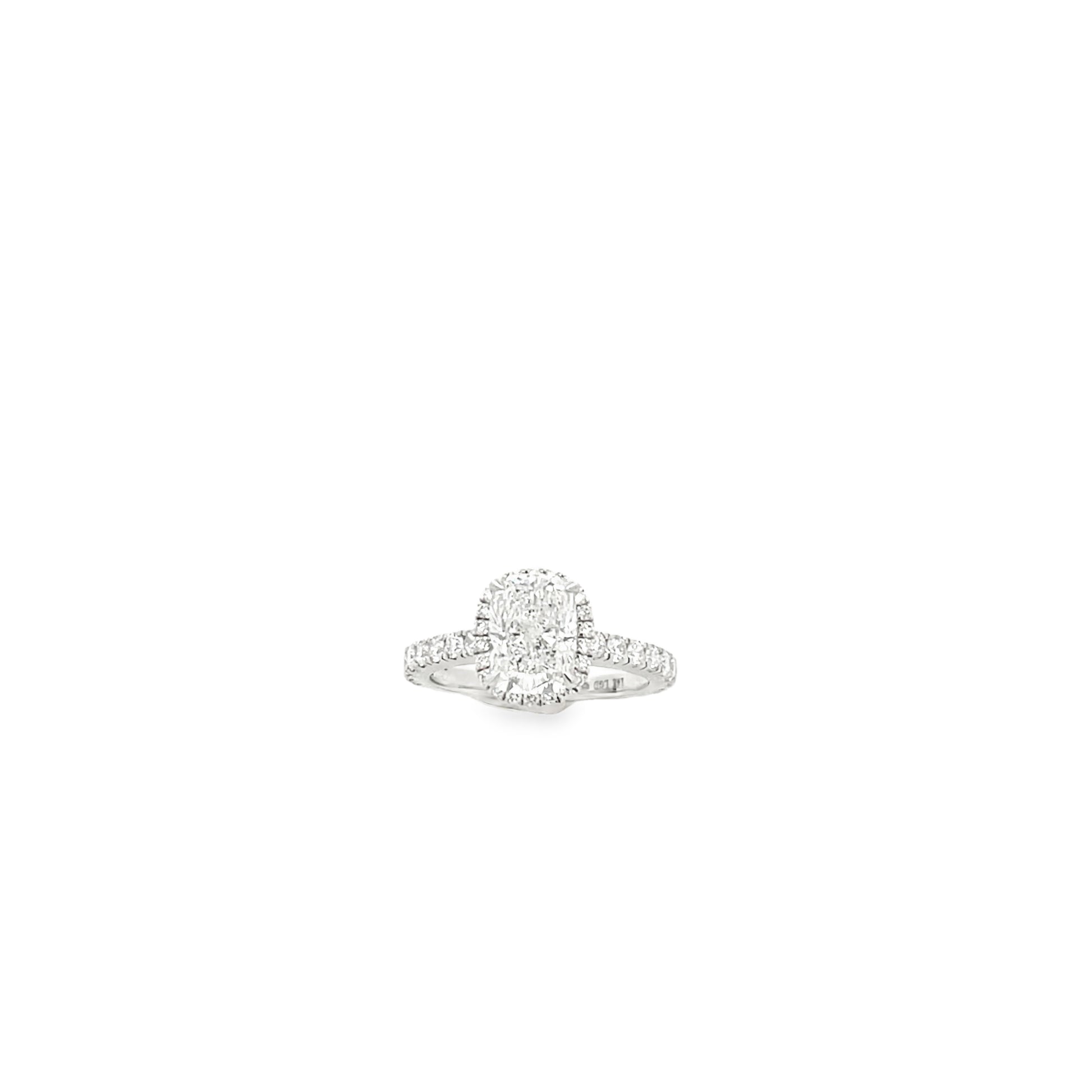 14K White Gold with Lab Diamond Radiante Cut Ring | Luby Diamond Collection | Luby 