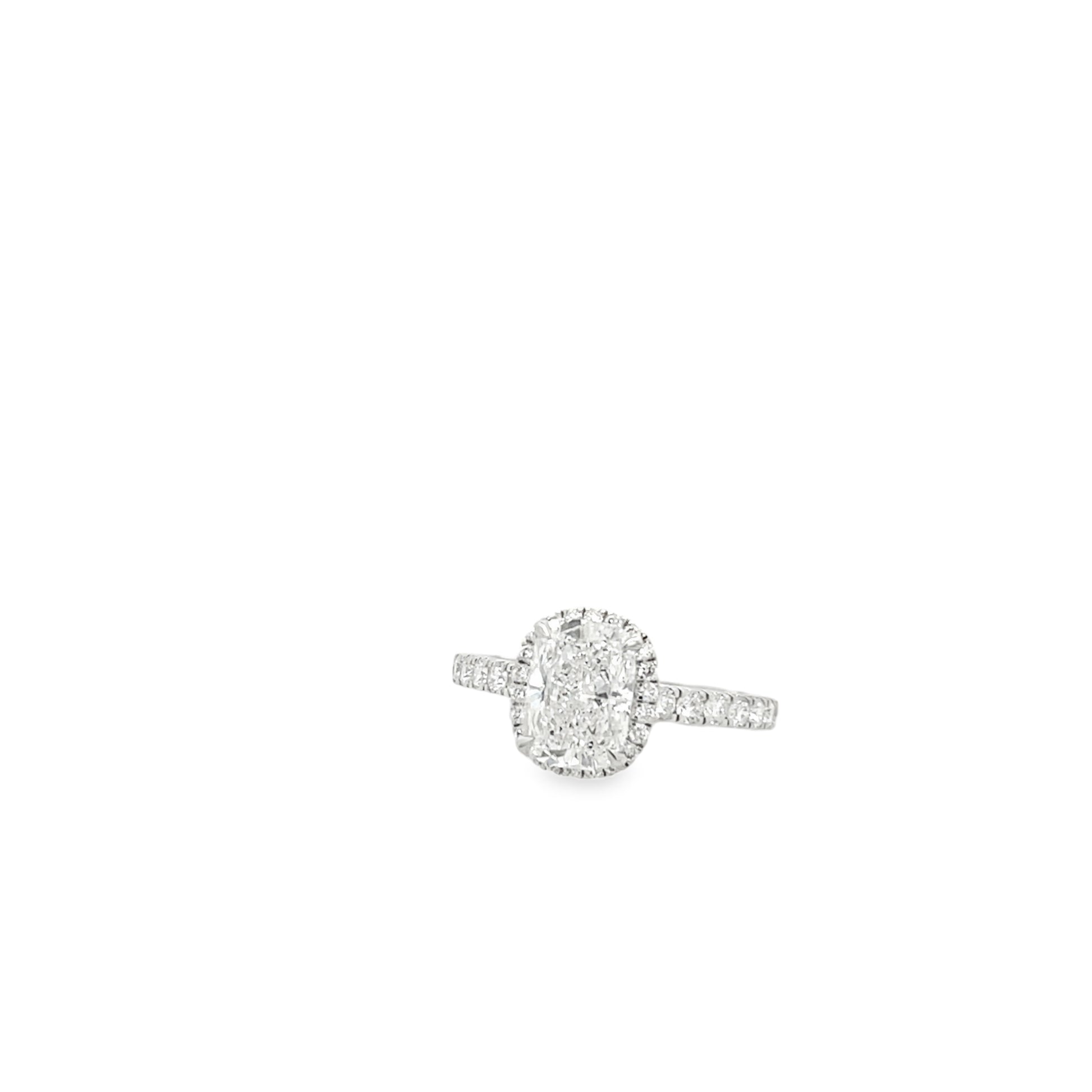 14K White Gold with Lab Diamond Radiante Cut Ring | Luby Diamond Collection | Luby 
