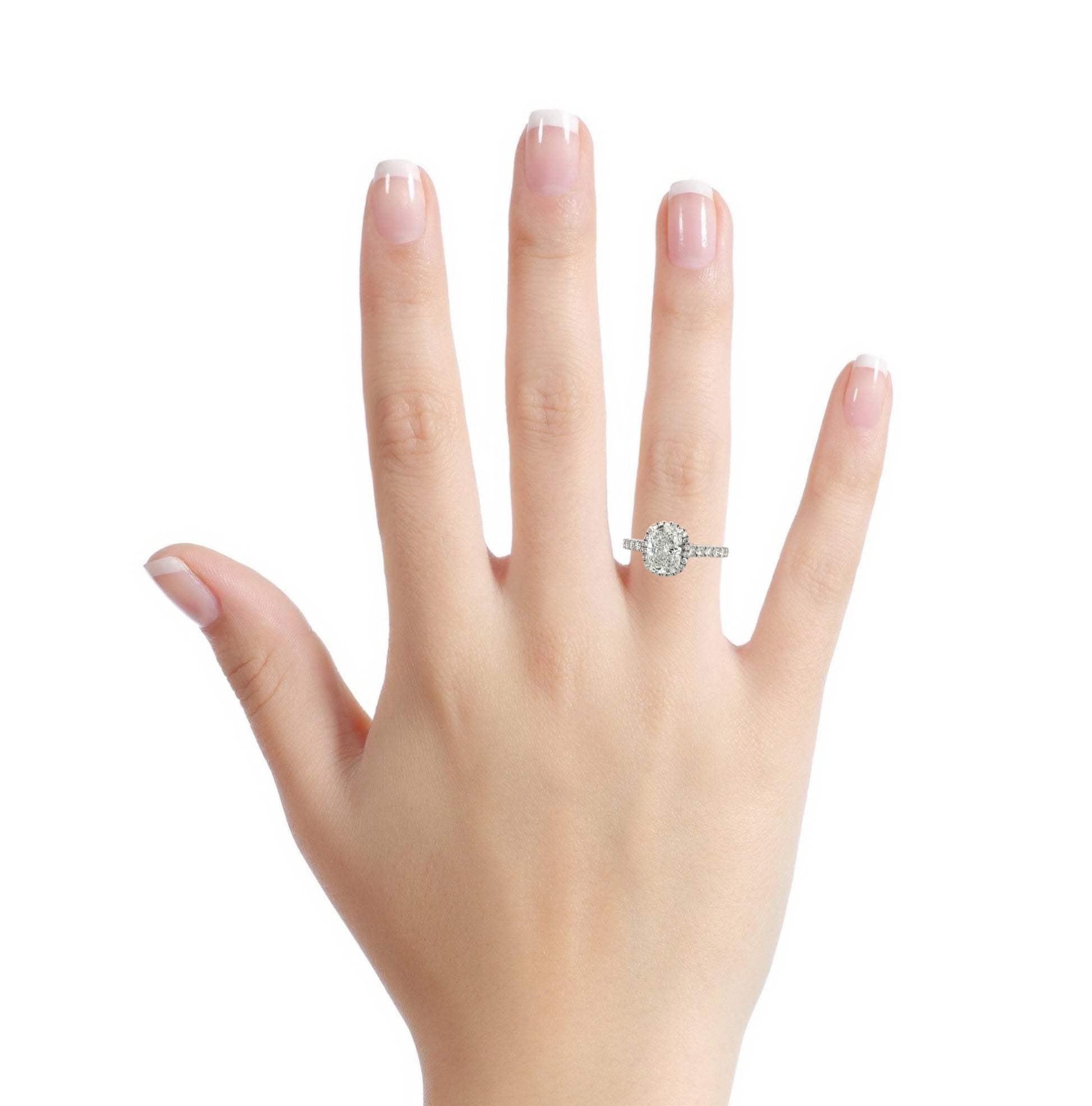 14K White Gold with Lab Diamond Radiante Cut Ring | Luby Diamond Collection | Luby 
