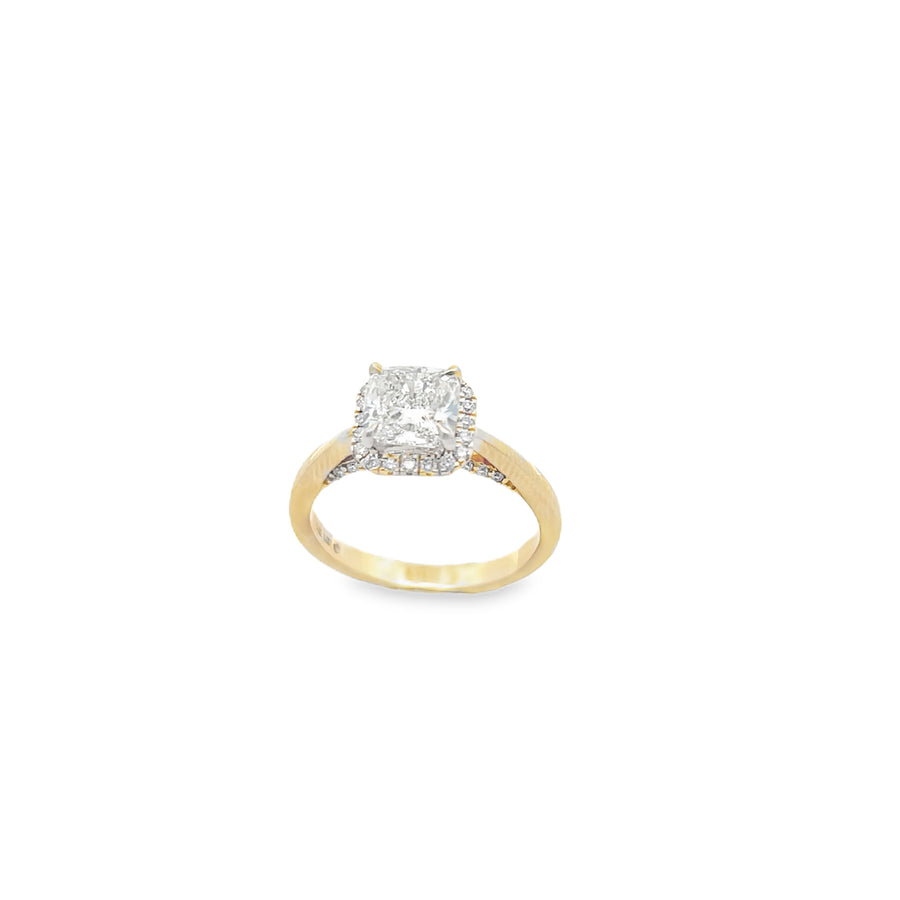 14k Yellow Gold Wedding Ring with Lab Grown Diamond