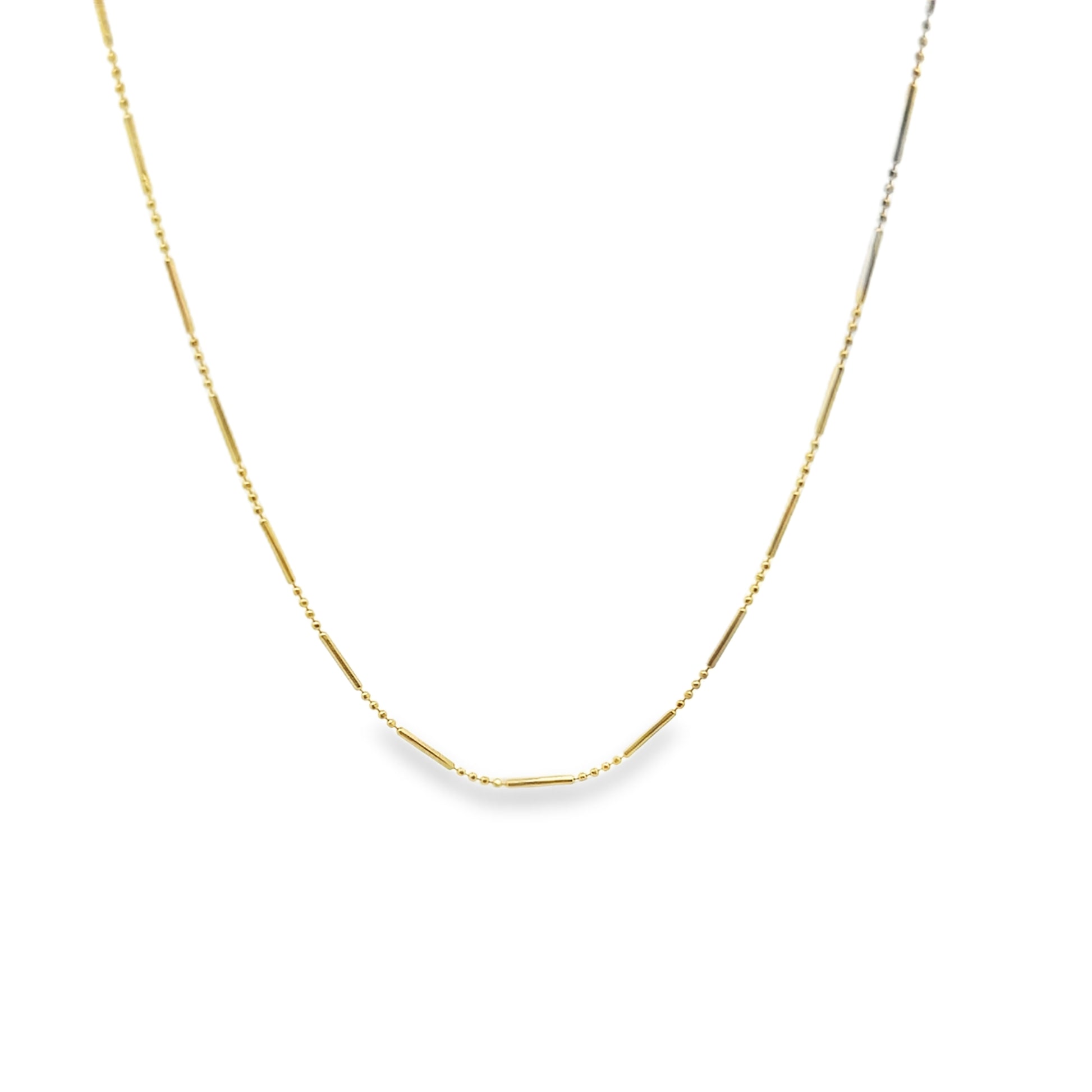 14K Gold Mini Ball Bar Chain | Luby Gold Collection | Luby 