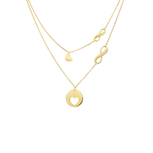 14K Gold Infinity Love Layering Necklace | Luby Gold Collection | Luby 
